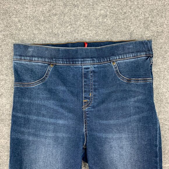 Spanx by Sara Blakely Jeggings Womens L Large Blue Denim Distressed Shape & Lift - Picture 5 of 15